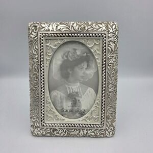 Frameology Ornate Silver on Resin Picture Frame 8x6 Etched Design 4x6 Photo 2003